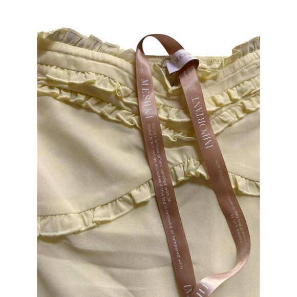 NWT - Meshki Olivette Strapless Chiffon Maxi Dress in Lemon Sherbert- Size M - Picture 16 of 16